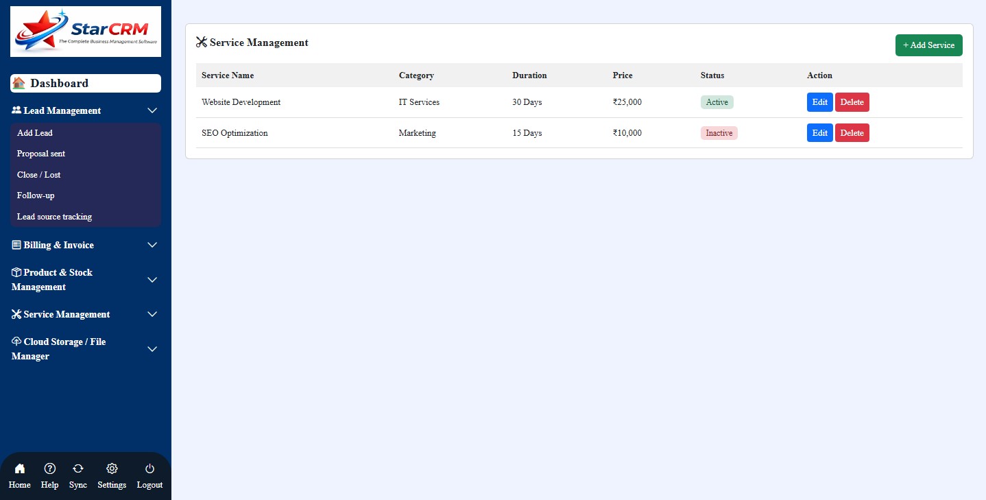 Service Management CRM