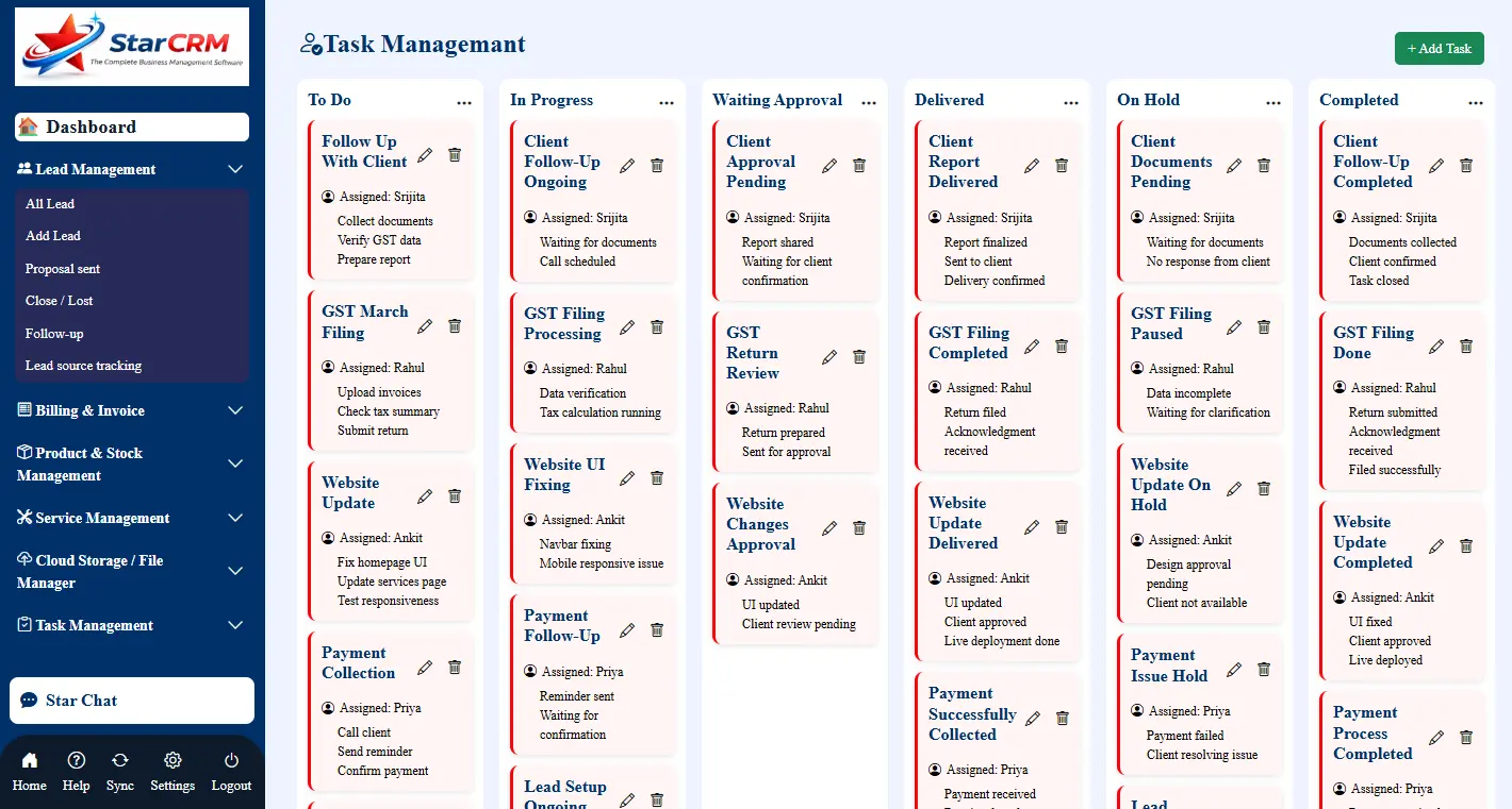 Task Management CRM